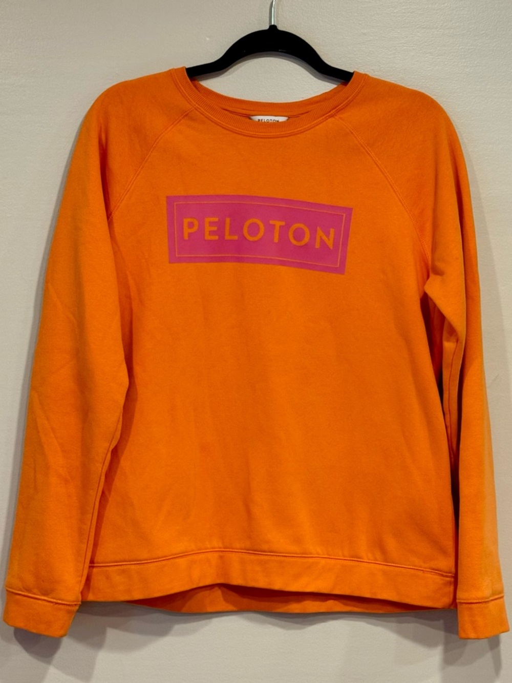 Peloton Logo Orange & Pink Neon Crewneck Sweatshirt Pullover Women’s Medium